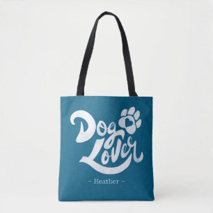Persoonlijke hondenliefhebber handgeschreven oceaa tote bag