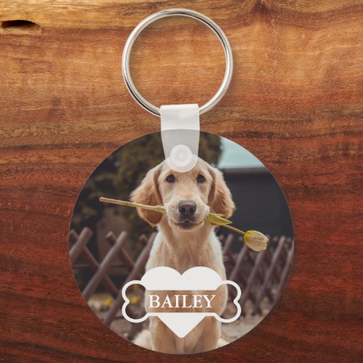 Persoonlijke Hondenliefhebbers Geëigende foto-toet Sleutelhanger (Voorkant)