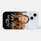 Persoonlijke hondenmoeder fotohanger iPhone 15 case (Achterkant horizontaal)