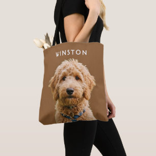Persoonlijke hondennaam met foto - LEES DE BESCHRI Tote Bag