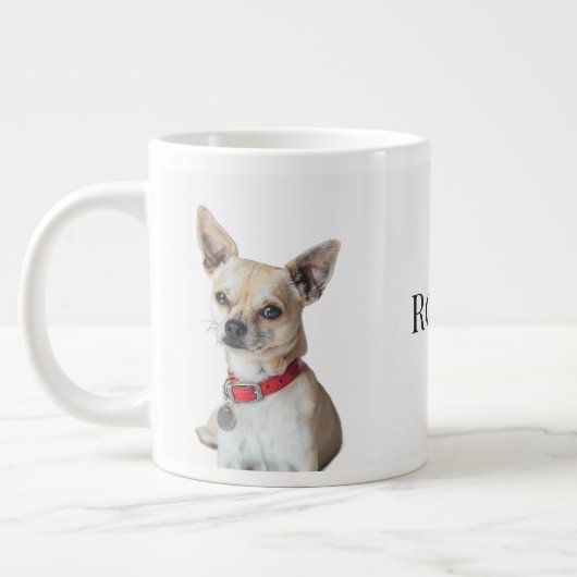 Persoonlijke Hondsfoto | Aangepaste Huisdiernaam Grote Koffiekop (Links)