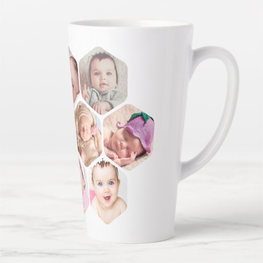 Persoonlijke Honeycomb-kinderen Baby Foto's Aangep Latte Mok (Rechts)