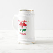 Persoonlijke Hongaarse kus Ik ben feher Bierpul (Voorkant links)