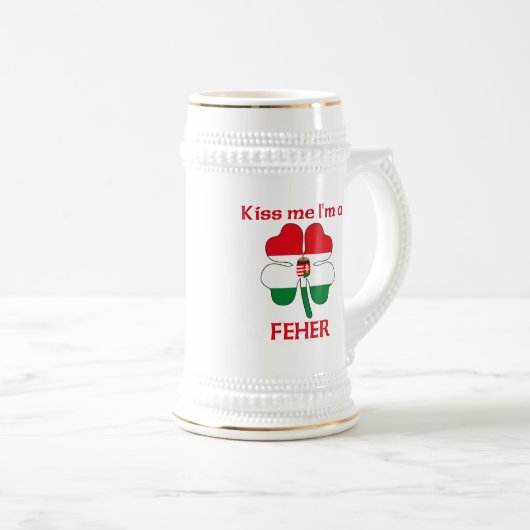 Persoonlijke Hongaarse kus Ik ben feher Bierpul (Voorkant rechts)