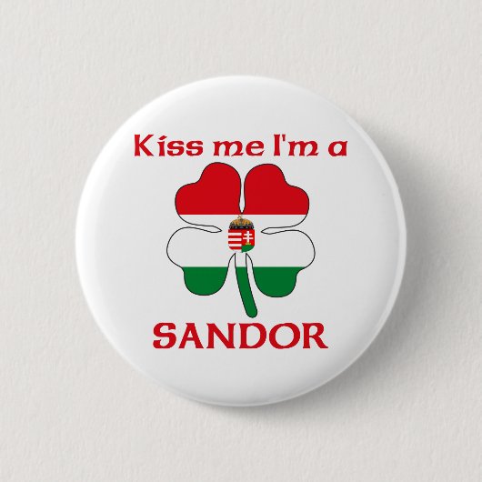 Persoonlijke Hongaarse kus Ik ben Sandor Ronde Button 5,7 Cm (Voorkant)