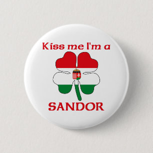 Persoonlijke Hongaarse kus Ik ben Sandor Ronde Button 5,7 Cm