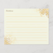 Persoonlijke honingbij-receptkaart (Achterkant)