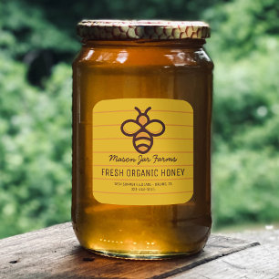 Persoonlijke honingpot etiketten Honeycomb Bee