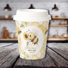 Persoonlijke honingraat bloem bij baby shower papieren bekers