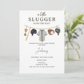 Persoonlijke Honkbal Baby shower Uitnodiging (Staand voorkant)