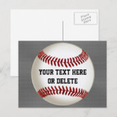 Persoonlijke honkbal-Briefkaarten op geklaarde gri Briefkaart (Voorkant / Achterkant)