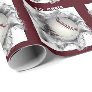 Persoonlijke honkbal cadeaupapier