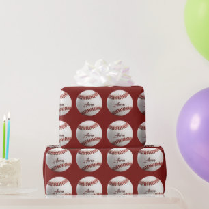 Persoonlijke honkbal cadeaupapier