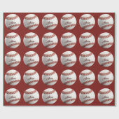 Persoonlijke honkbal cadeaupapier (Vlak)