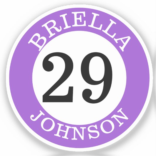 Persoonlijke honkbal- en softbal knopnaam sticker (Voorkant)