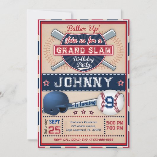 Persoonlijke honkbal foto party uitnodiging (Voorkant)