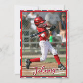 Persoonlijke honkbal foto party uitnodiging (Achterkant)