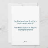 Persoonlijke honkbal legende vader vaderdag feestdagenkaart (Achterkant)