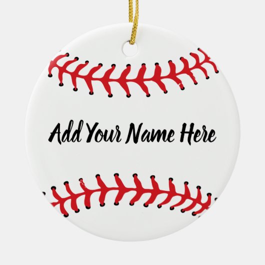 Persoonlijke honkbal met aangepaste naam keramisch ornament (Voorkant)