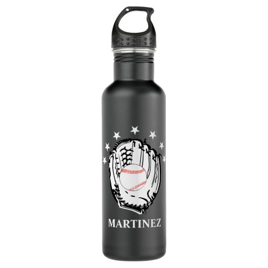 Persoonlijke honkbal met respect voor sport waterfles  (Voorkant)