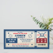 Persoonlijke Honkbal Party Ticket verjaardag Kaart (Staand voorkant)