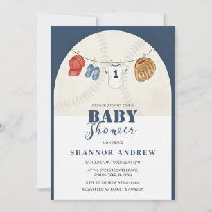 Persoonlijke honkbal rookie baby shower  kaart