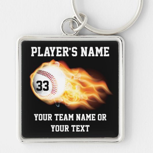 Persoonlijke honkbal senior cadeautjes met gevlamr sleutelhanger (Voorkant)