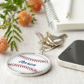 Persoonlijke honkbal sleutelhanger cadeau voor man (Zijkant)