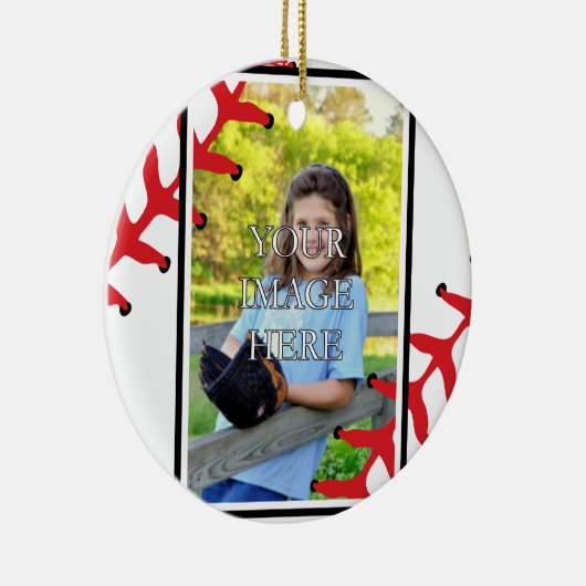 Persoonlijke honkbal-/Softball-sieremmer Keramisch Ornament (Rechts)