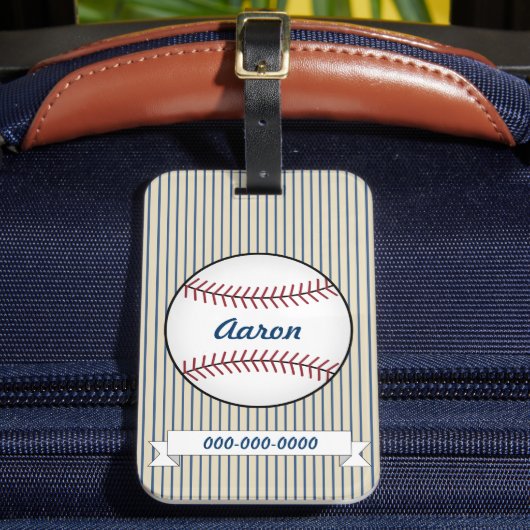 Persoonlijke honkbal sport bagage label cadeau (Voorkant Insitu 2)