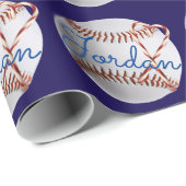 Persoonlijke honkbal sport Kerstmis  Cadeaupapier (Rol Hoek)