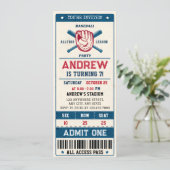 Persoonlijke honkbal sport  ticket stijl kaart (Staand voorkant)