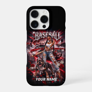 Persoonlijke honkbal telefoonhoes iPhone 16 pro hoesje