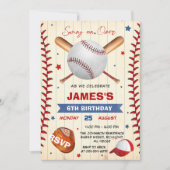 Persoonlijke Honkbal Verjaardag Uitnodiging met Fo (Voorkant)