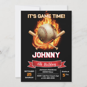 Persoonlijke honkbal verjaardagsfeest uitnodiging