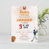 Persoonlijke honkbal verjaardagsfeest uitnodiging (Staand voorkant)