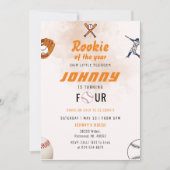 Persoonlijke honkbal verjaardagsfeestuitnodiging kaart (Voorkant)