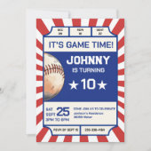 Persoonlijke honkbal verjaardagsfeestuitnodiging kaart (Voorkant)