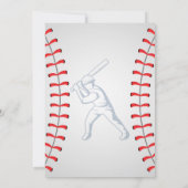 Persoonlijke honkbal verjaardagsfeestuitnodiging kaart (Achterkant)