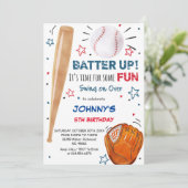 Persoonlijke honkbal verjaardagsuitnodiging kaart (Staand voorkant)