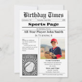 Persoonlijke honkbal verjaardagsuitnodiging met fo kaart (Voorkant)