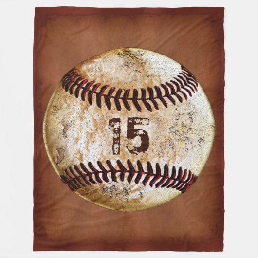 Persoonlijke honkbal werp deken, uw nummer fleece deken (Voorkant)