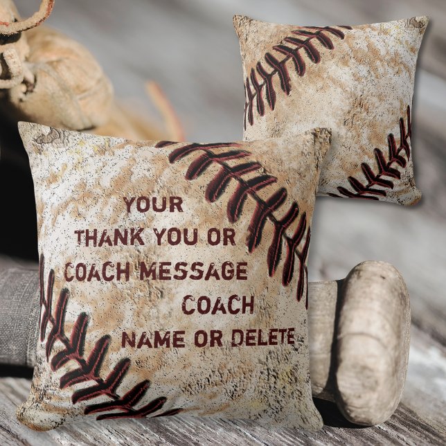 Persoonlijke honkbalcoachcadeaus, honkbal kussen (Baseball Coach Appreciation Gifts. Best end of the baseball season gifts. Baseball Coach gift ideas.)