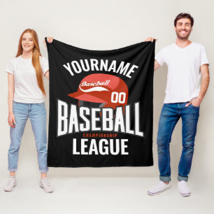 Persoonlijke honkbalspeler NAAM Team Kampioen Club Fleece Deken