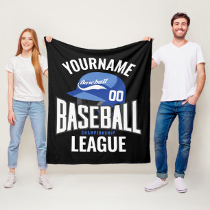 Persoonlijke honkbalspeler NAAM Team Kampioen Club Fleece Deken