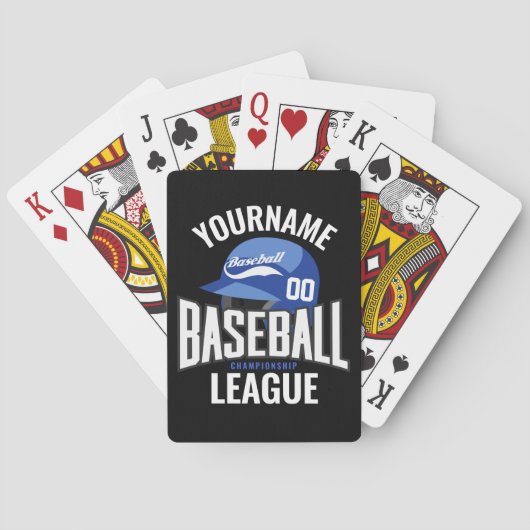 Persoonlijke honkbalspeler NAAM Team Kampioen Club Pokerkaarten (Achterkant)