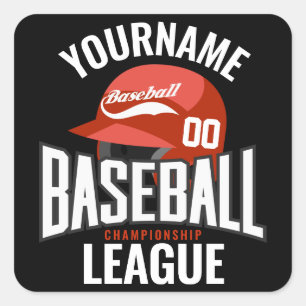 Persoonlijke honkbalspeler NAAM Team Kampioen Club Vierkante Sticker