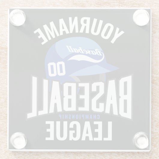 Persoonlijke honkbalspelkampioenschappen glazen onderzetter (Achterkant)