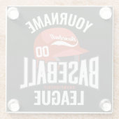 Persoonlijke honkbalspelkampioenschappen glazen onderzetter (Achterkant)