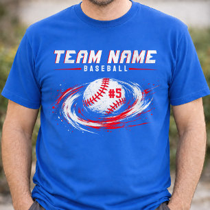 Persoonlijke honkbalteamnaam nummer T-shirt